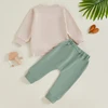 2024-05-31 Lioraitiin Baby Boy First Birthday Outfit, Animal Print Long Sleeve Sweatshirt Elastic Waist Pants Set for Fall 3