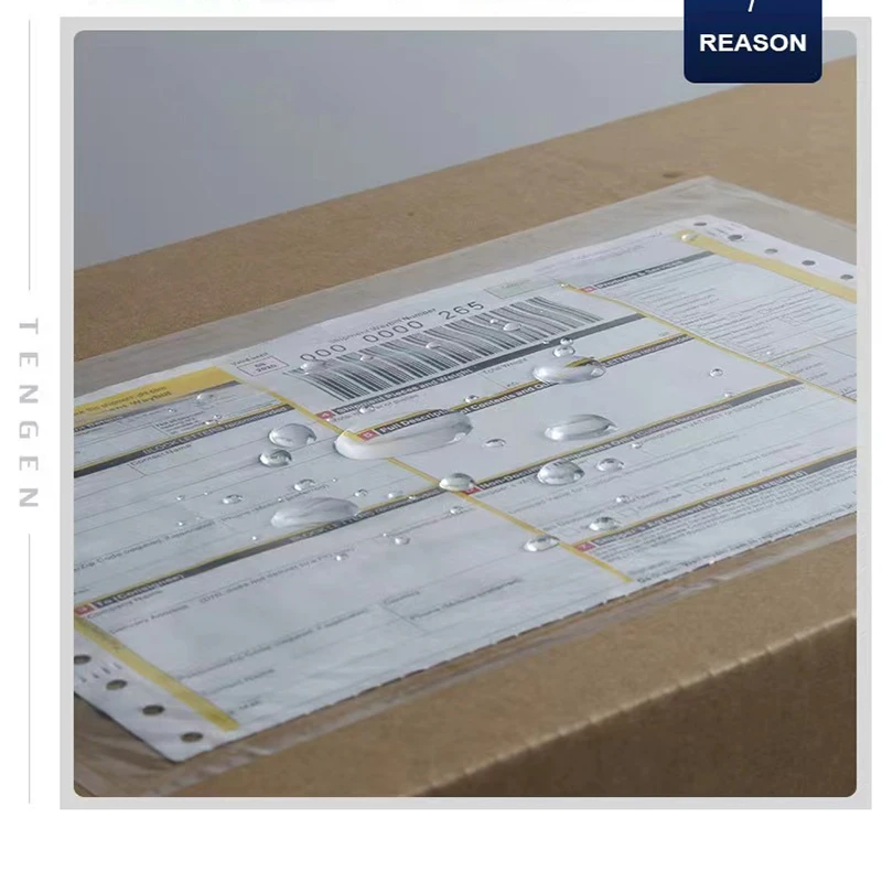 50pcs Plastic Bags Transparent Backpack Bill Bag Single Invoice Paper Size Packing Document Bag Self-Adhesive Bags Courier Bag 6