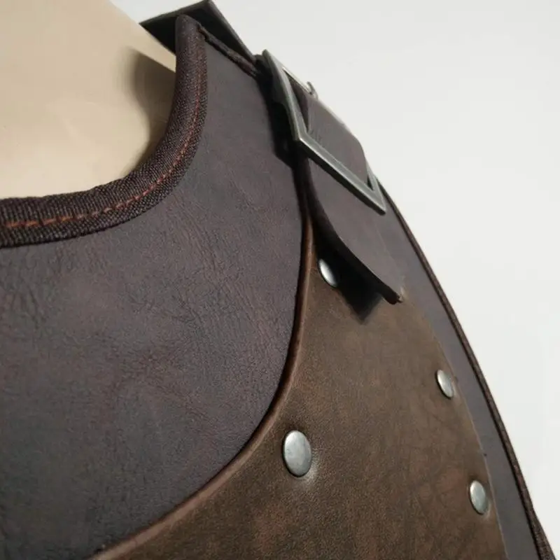 242F PU Leather Chest Armors Knight Faux Leather Body Medieval Armors