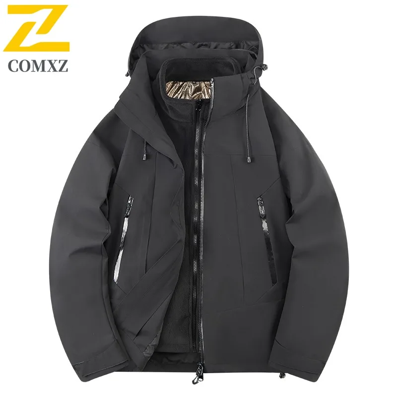 COMXZ Mens Jacket Lightweight Mountaineering Windproof Motorcycle Jackets 2025 Cycling Cold Protection Winter New Outerwear