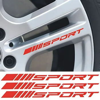 Moda 4 pezzi adesivi per auto ruote cerchi sport racing strisce fai da te adesivi decorativi emblema car styling auto SUV camion accessori