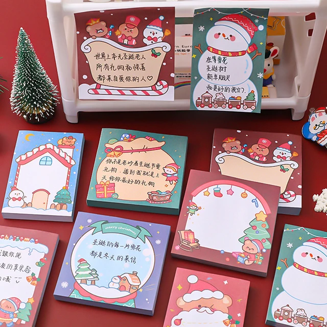 Notes 50 Memo Present Notepads Notepads Christmas Pieces Holidays Santa For  Christmas Decoration Large Post Its 15 X 15 - AliExpress