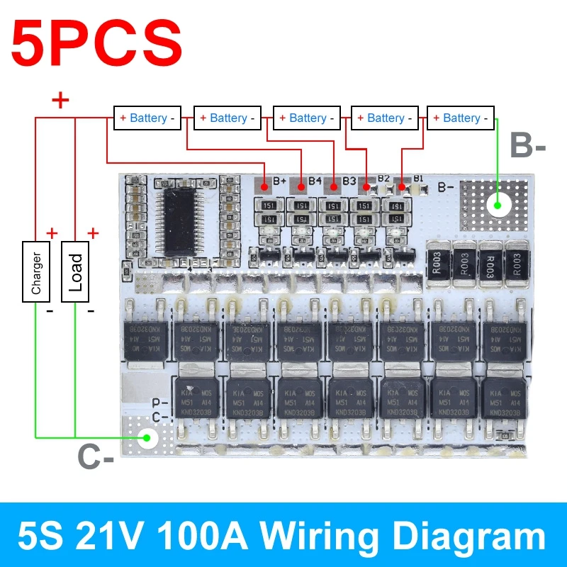 High-Capacity Lithium Battery Protection Circuit Board with Balancing Feature