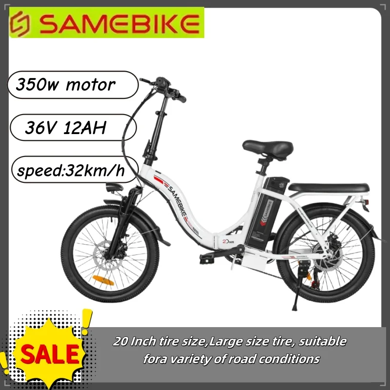 Lightweight Foldable style Electric Bicycle 350W36V12AH Battery Mountain e-bike 20 Inch Fat Tire City Trip Adult Electric bike