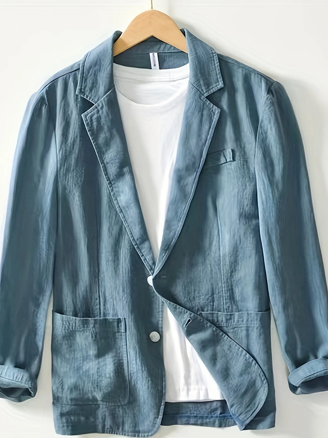 man's Coat 2026 New Casual Suit single-layer Jacket Solid Color Cotton Linen Solid Color Button Pocket Long Sleeve Clothing