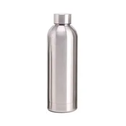 Stainless Steel Large Capacity Vacuum Flask with Lid - Insulated Water Bottle - 500ML (Silver)