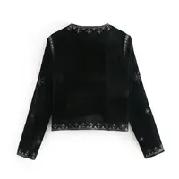 Buy Zarb Spring/Summer Women's Embroidered Velvet Coat | Trendy, Slim Fit, Palace Style Online - Image 4