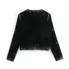2024 Zarb Spring/Summer New Women's Fashion and Versatile Slim Fit Trendy Palace Embroidered Velvet Coat 4