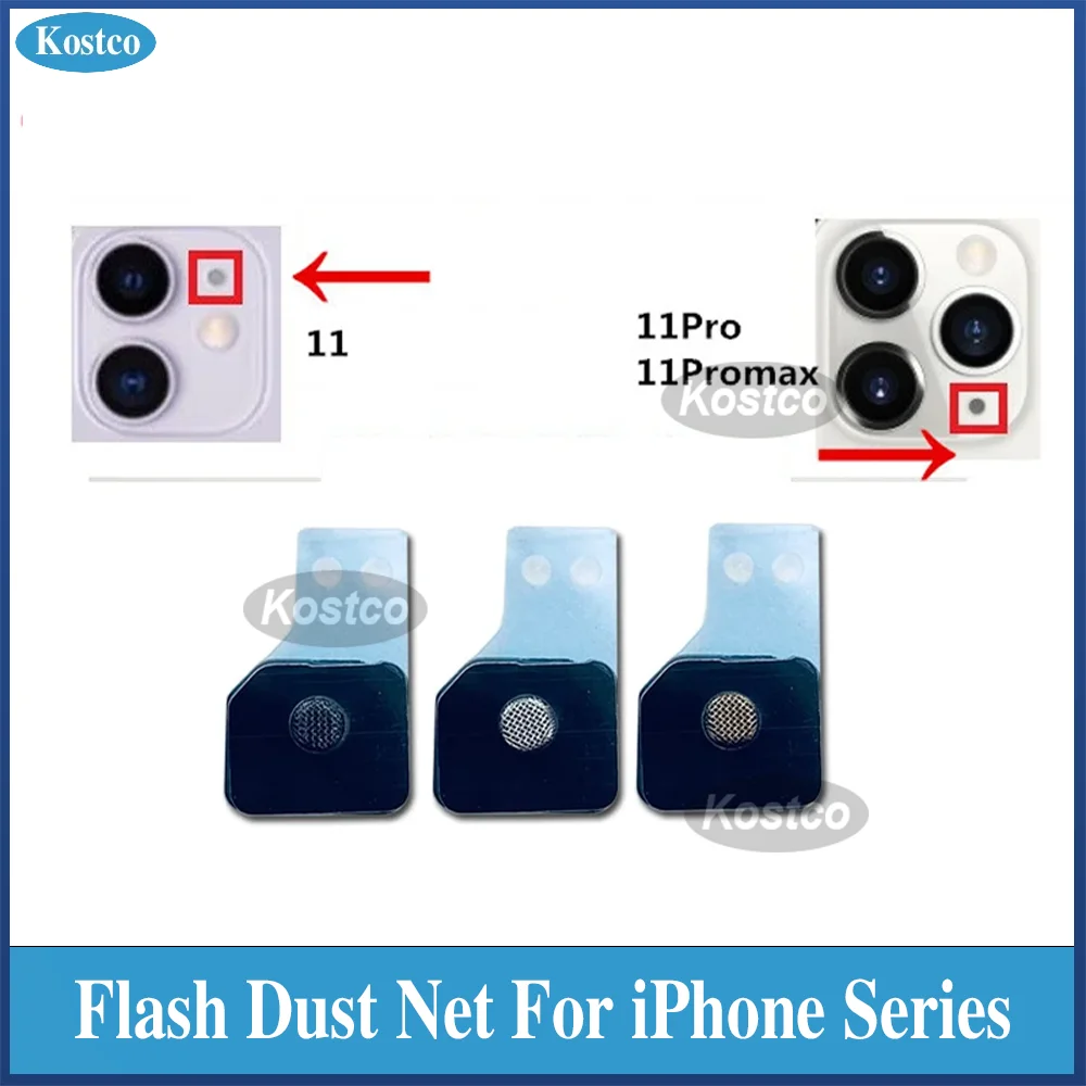 10Pcs Flash Dust Net Per Iphone 13 12 11 Pro Max Anti Dust Mesh Cover Posteriore Fotocamera Flash Light Microfono Net Phone Sostituire Le Parti