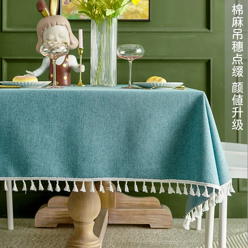 

Thicken Rectangular Table Cloth Nordic Modern Solid Color Table Cloth Cotton Linen Kitchen Accessories Manteles De Mesa