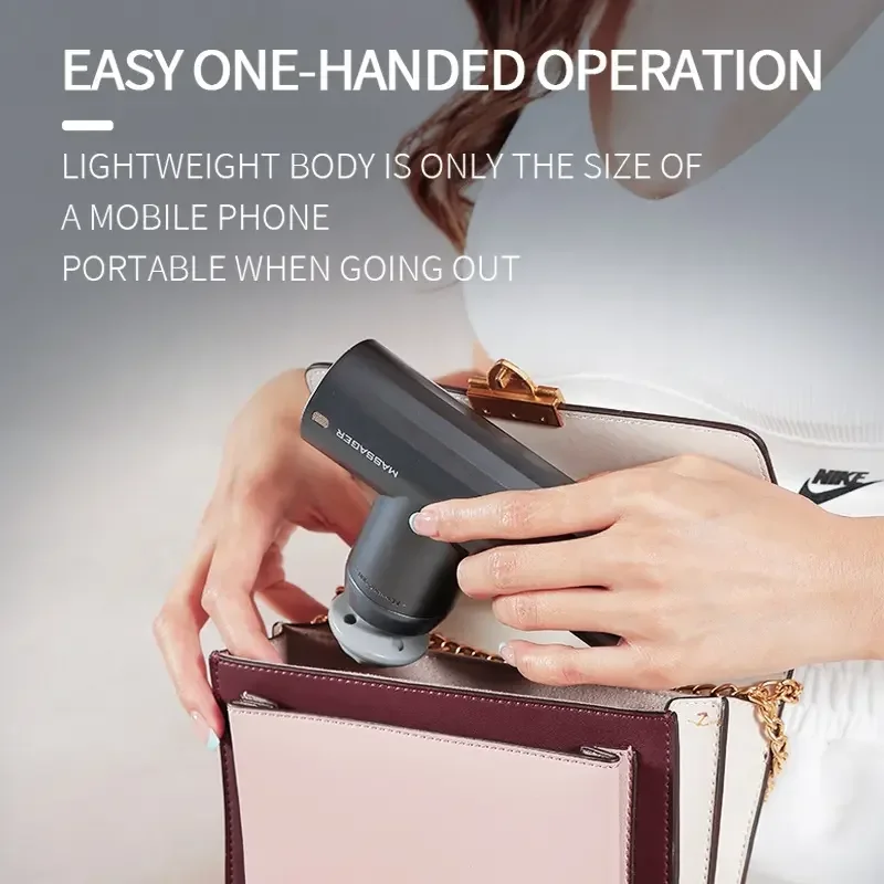 Electric Deep Tissue Vibration Cordless Body Use Gym Fitness Carry Case Mini Massage Fascia Gun