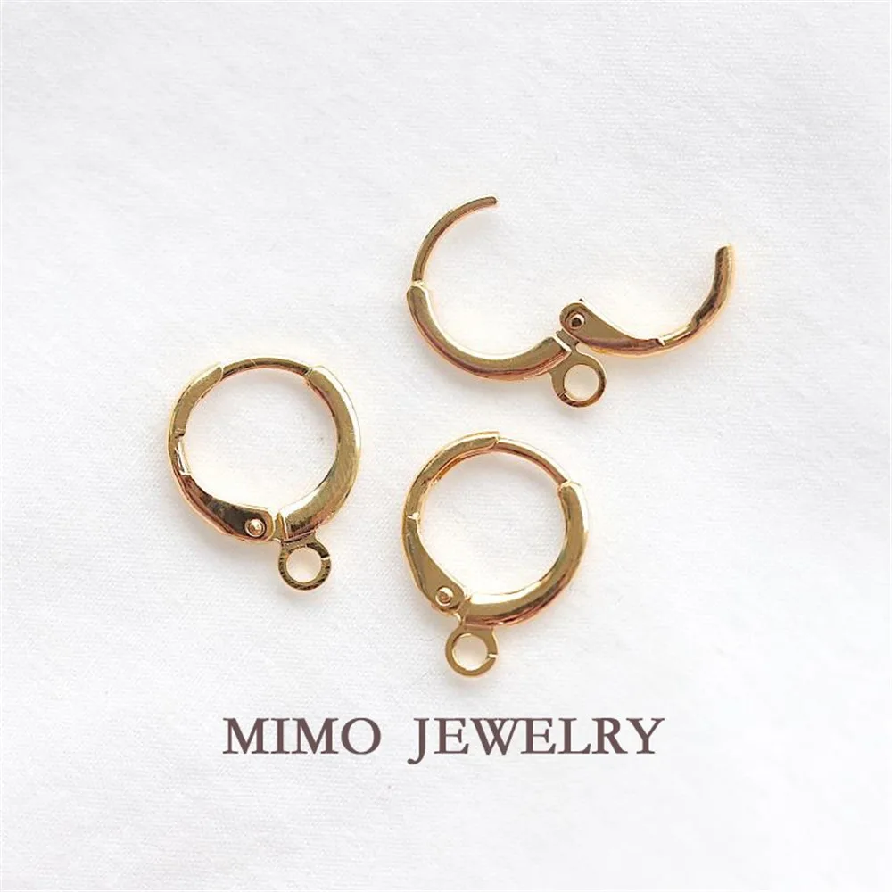 

14k Real Gold Plated French Hoop Earring Clasps Fitting Earring Setting Base ,DIY Jewelry Accessories Supplies Wholesale M-764