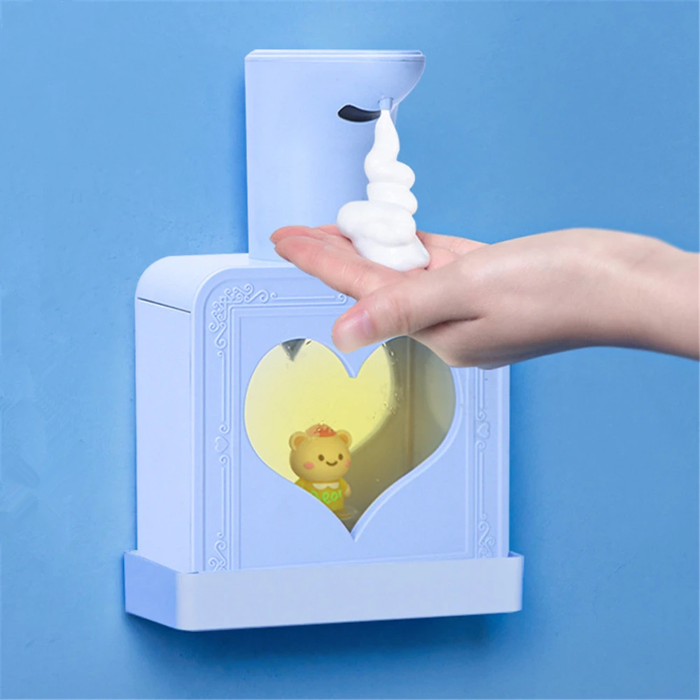 Automatic Foam Dispenser Touchless Sensor Smart Liquid Soap Dispenser Wall-mounted/Desktop Cute Washing Hand Machine for Kids 2