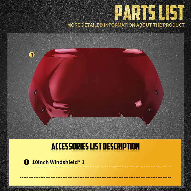 Motorcycle 10" Windshield Fairing Wind Deflector Windscreen ABS For Harley Touring CVO Road Glide 2023 2024 2025 FLTRX FLTRXSE - Image 5