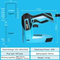 TASP 230V Electric Stapler Furniture Construction Nail Gun Tacker 14mm Staples & Nails Power Tools for Home Upholstery DIY 2