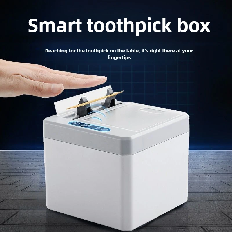 Intelligent sensing toothpick box with automatic popping electric toothpick cylinder suitable for homes, hotels, and restaurants