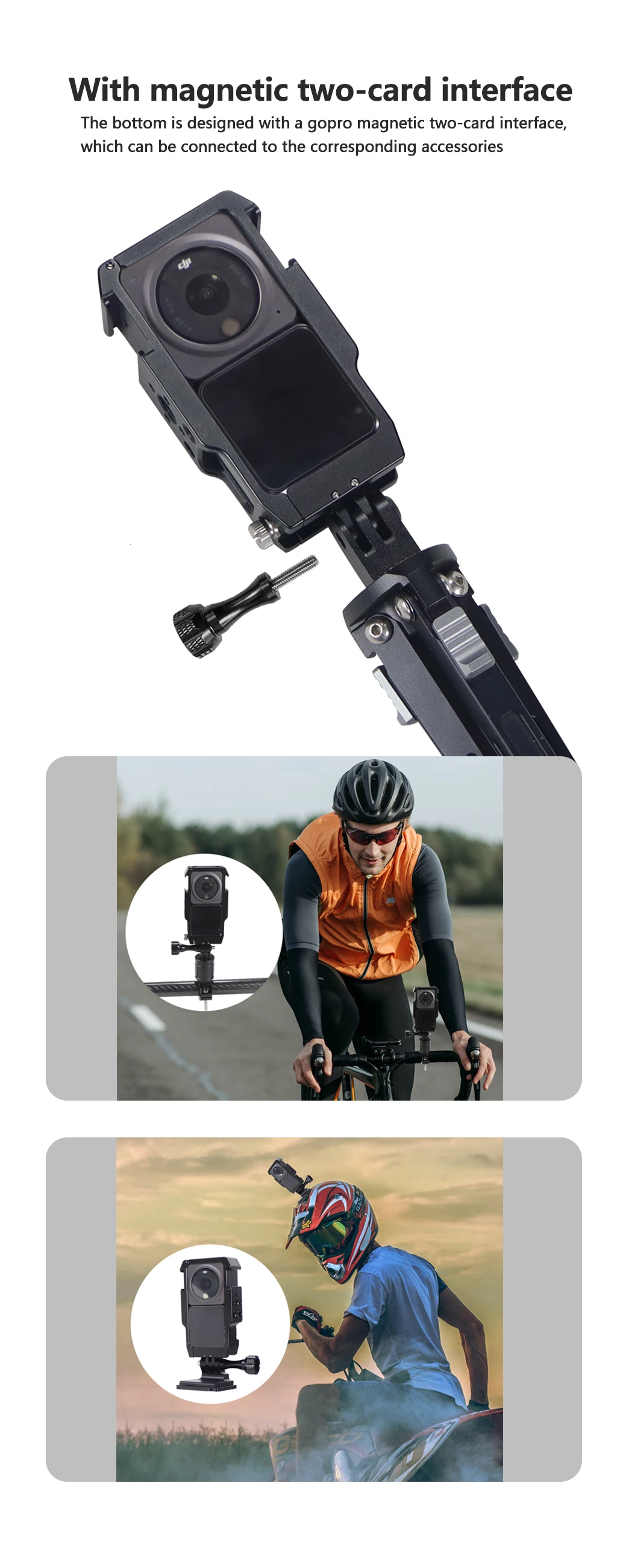 Magnetic Action Camera Cage For Action 2 Dual-screen Full Cage w/ Cold Shoe Mou