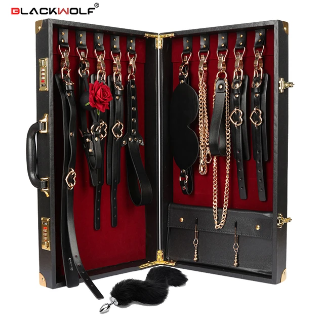 Boutique x - érotique,kit de Bondage BDSM en cuir véritable,ensemble de  retenue,menottes,collier,Gag lapin- 9pcs set(no box) - Achat / Vente kit de  Bondage BDSM en cuir vé - Cdiscount