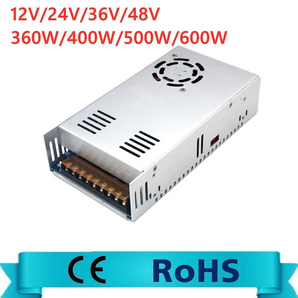 Fonte de Alimentação Comutada Smps Transformer Led Strip Light Cctv Motor ac 220v para dc 12v 24v 36v 48v 360w 400w 600w 500w