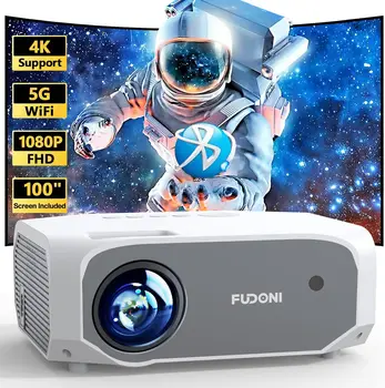 FUDONI Projector with 5G WiFi and Bluetooth, 12000L Outdoor Movie 1