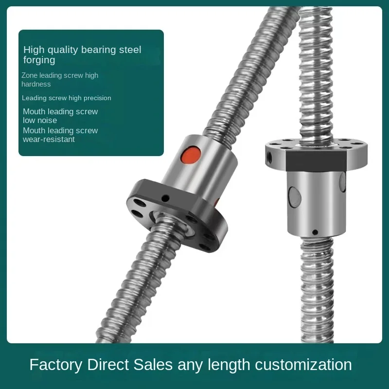 Machined 1204 Ball Screw SFU1204 200 300 500 600 800 1000mm C7 Roller Ballscrew Single Ball Nut CNC Parts cold roller ball screw,lead screw,ballscrew support unit