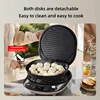 220V Electric Skillet with Dual Heating Surfaces and Removable Non-stick Plate for Pancake Griddle Home Use 34cm Large Caliber 3