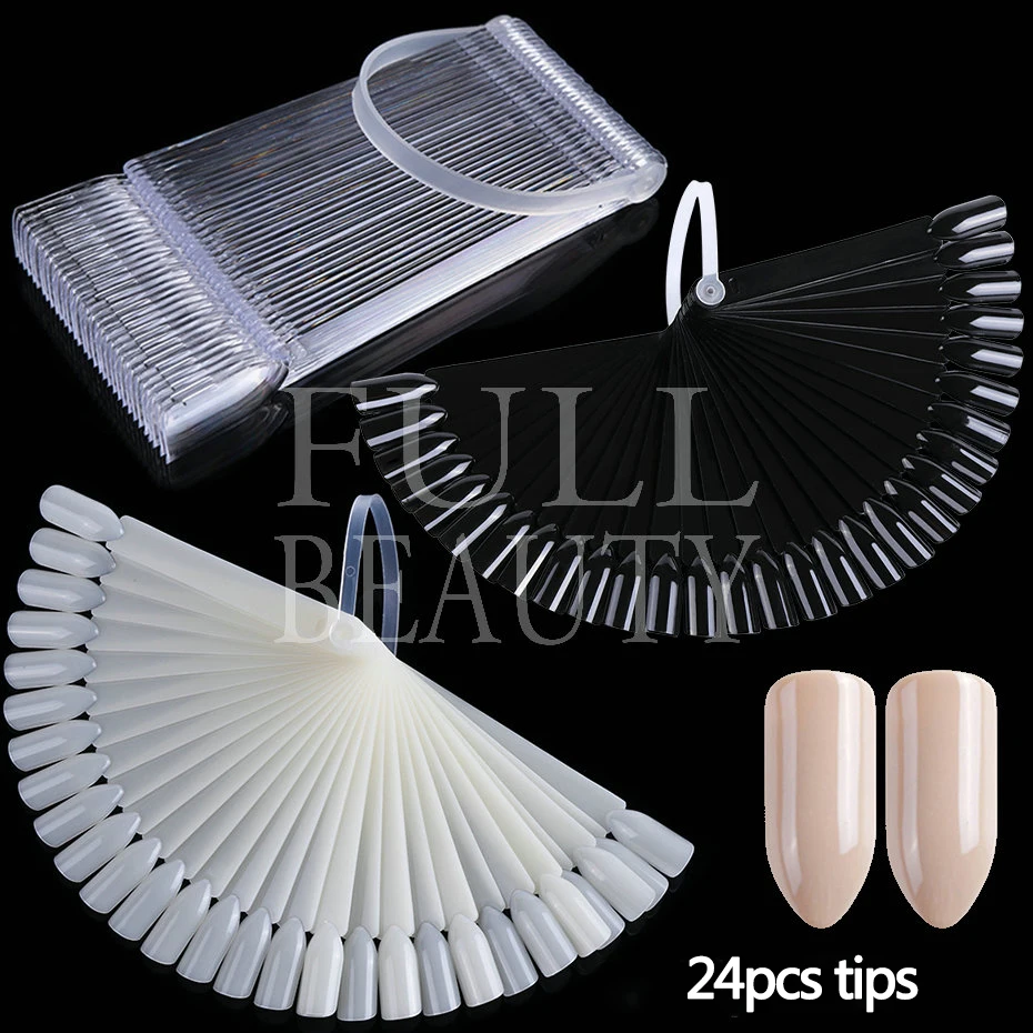 Fake Nails 160pcs Oval Shape Nature Clear Black Nail Art Polish False Tips for Manicure