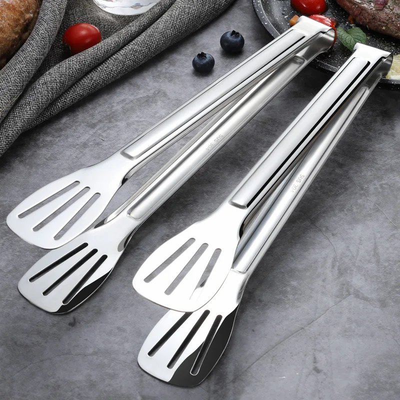 304 stainless steel food clip kitchen thickened buffet food clip barbecue steak three-line bread