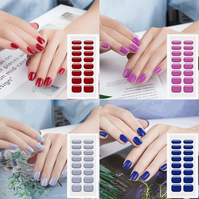 Amazon.com: Uvnailz DIY Gel Nail Stickers, 18 Semi Cured Gel Nail Strips,  Uvnailz Gel Nail Stickers, Long Lasting Gel Nail Stickers, Waterproof Nail  Wraps (O Set) : Beauty & Personal Care