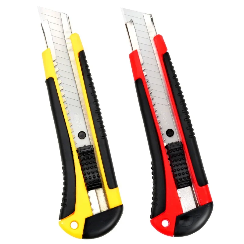 Utility Knife Rubber Handle Retractable Cutter 1Pc