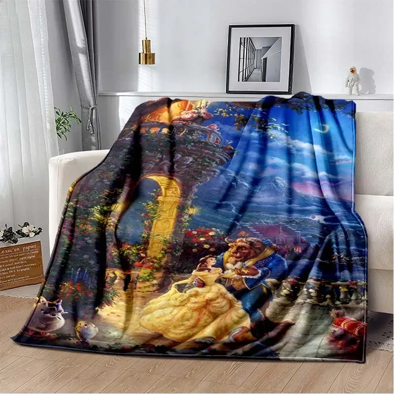 thumbnail image 1 of Manta ligera con estampado de La Bella y la Bestia para sala de estar, dormitorio, habitación de los niños, cálida, regalo de Navidad, 1 of 5