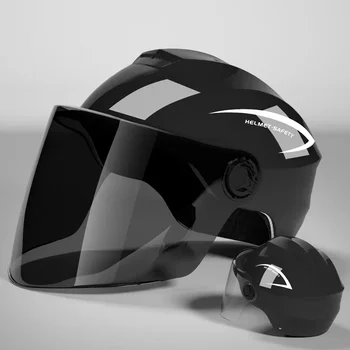 Lightweight Rainproof Half Helmet for Electric Bike & Motorcycle – Unisex All-Season Safety Cap with Sun Protection