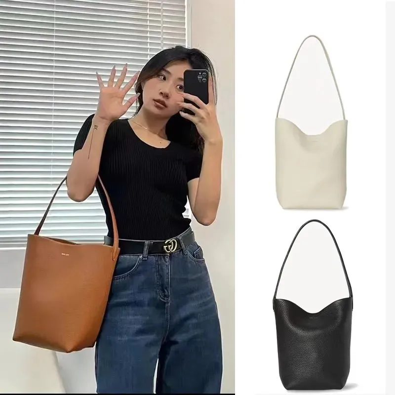 The NS Park Cowhide Single Shoulder Bag New Handbag Row Bucket Tote Lcu  Luxury Brand Tote Bag Canvas Cotton and Linen Women Bags - AliExpress