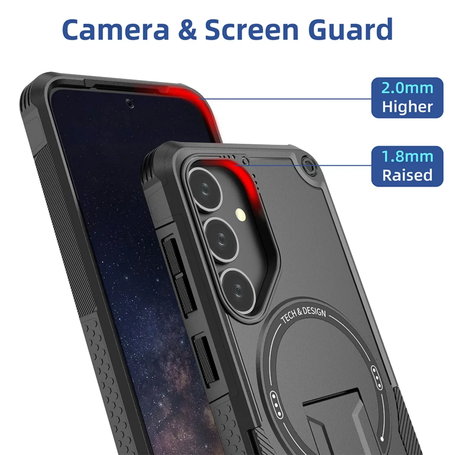 Magnetic Wireless Charging Case with Holder and Anti-Fall Protection