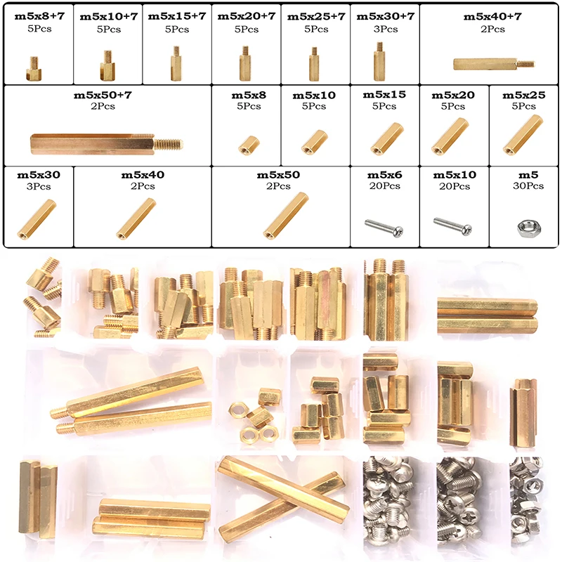 486 Pezzi M2.5 Ottone Maschio Femmina Esagonale Distanziatore Standoff Vite Dado Pilastro Filettato PCB Kit Scheda Madre - Foto 9