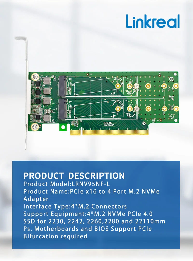 nvme adaptador ssd-baixo Profile-LRNV95NF-L