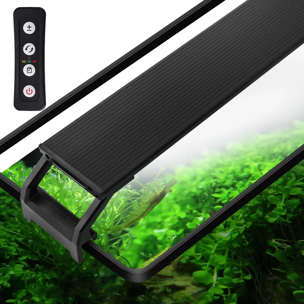 

Aquarium Waterproof Lamp 3 Color Brightness Adjust Marine Fish Tanks Timing Clip Light Aquatic Plants Lighting 20-56Cm 100-240V