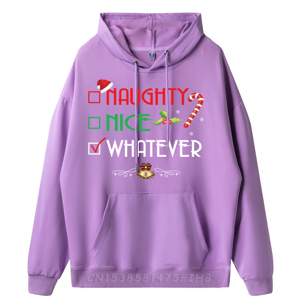 Naughty Nice Whatever Shirt Christmas Hoodies Latest Round Collar Lose long Sleeve Female Hoodies Leisure Hoodies Naughty Nice Whatever Shirt Christmas Mens s X-mas qianzi