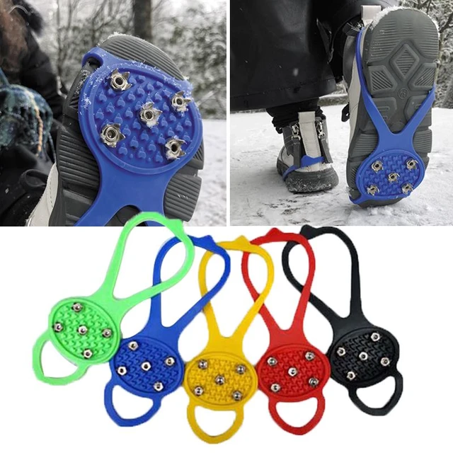 Crampones antideslizantes para zapatos de escalada, pinzas de hielo para  nieve, 1 par, 10 tacos, S/M/L - AliExpress