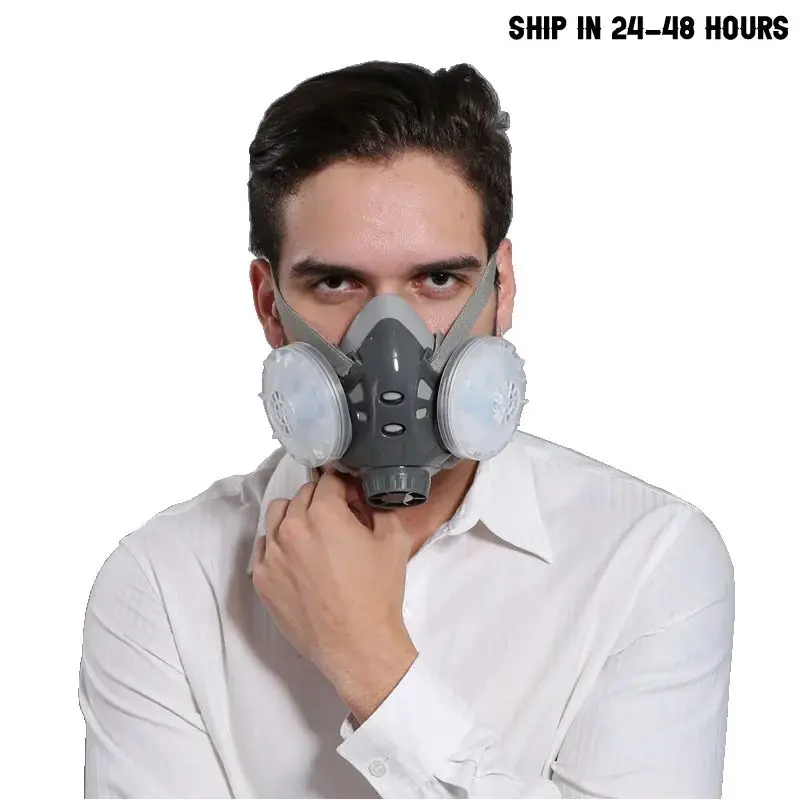 

New Self-Priming Respirator Dust Mask Dual 5-Layer Filters Face Shield For Builder Carpenter Daily Haze Protection Work Safety