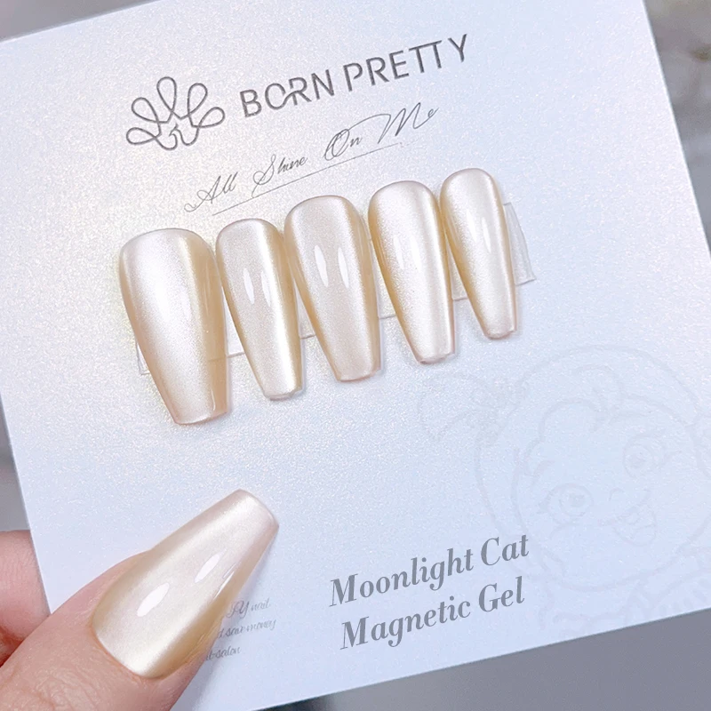 BORN PRETTY Sparkling Moonlight Cat Magnetic Gel Polish Set Semi Permanent Soak Off Crystal Gel Nail Polish Kit For Nail Art DIY 5
