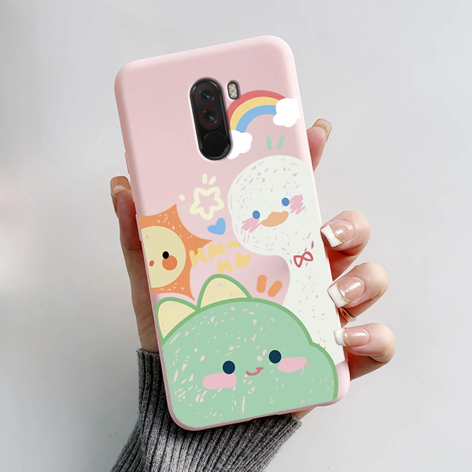 Cute Bear and Frog Cartoon Shockproof Phone Case - Soft Silicone TPU Back Cover for Xiaomi Poco Pocophone F1