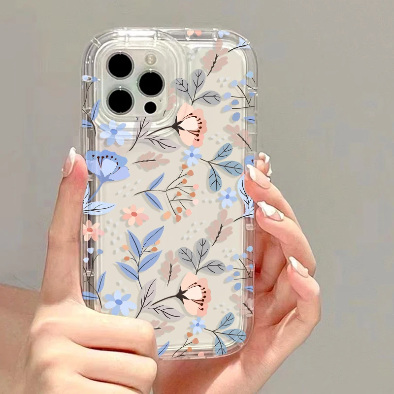 Custodia per telefono floreale con fiori per iPhone 14 13 11 12 Pro Max