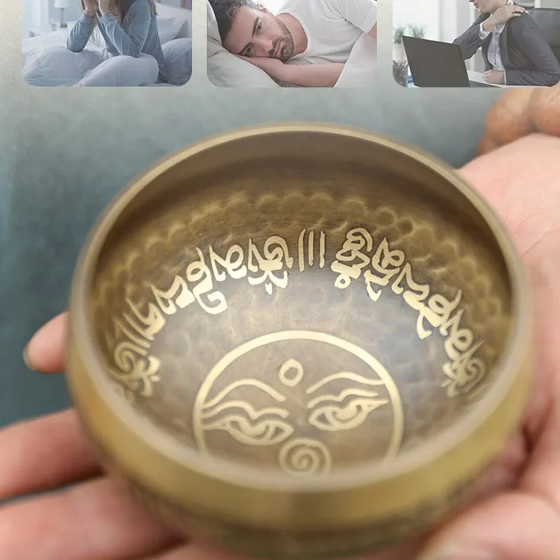 Creative Nepal Handmade Tibetan Singing Bowl Set, Decorative Wall-dishes, Resonance Healing Meditation, Chakra Singing Bowl