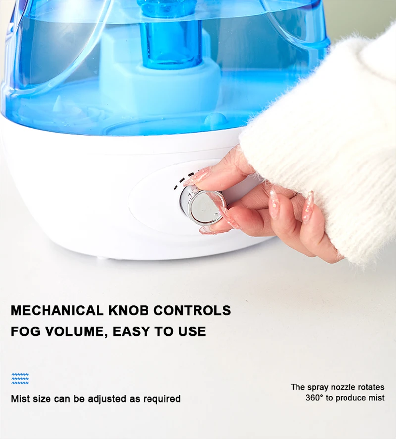 Cold Mist Humidifier Quiet Ultrasonic Humidifier - Adjustable -360 Rotating Nozzle, Automatic Shutdown, Humidifier for Baby Nurs 4