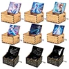 Wooden music box ornament Classical engraving hand crank Princess Elsa music box Frozen music box wholesale 1