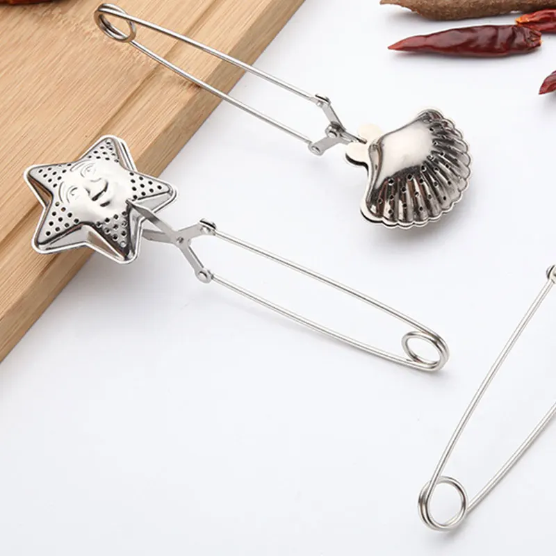 Geometric Shape Tea Infuser Stainless Steel Mesh Tea Strainer Coffee Herb Spice Filter Diffuser Handle Ball Match Bags