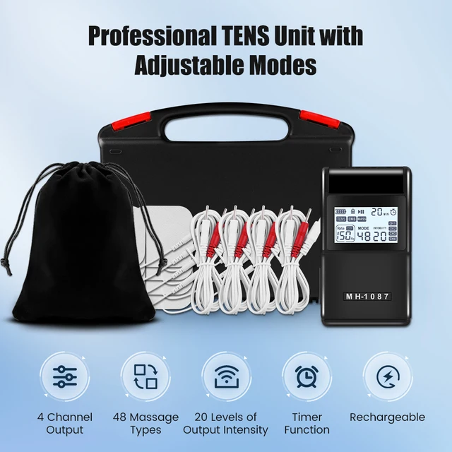 4 output channels Electric EMS Muscle Stimulator 48 modes Tens Acupuncture Pulse Massager for Neck Back Body Relaxing Treatments 1