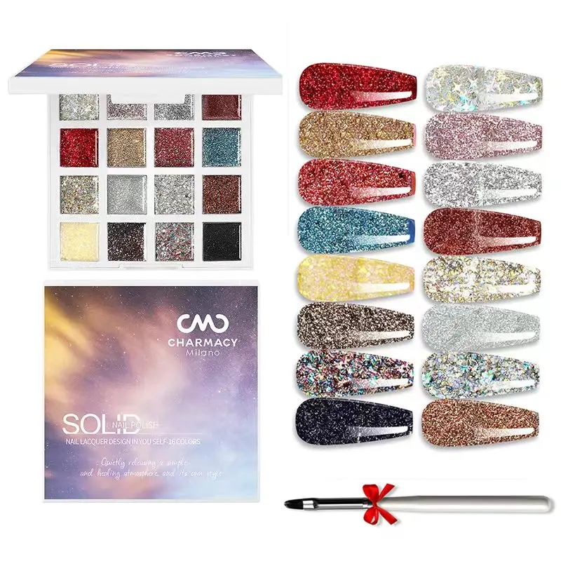 

CHARMACY 16 Colors Solid Nail Gel Palette Mud Painting Spring Summer Color For Nail Semi Permanent Soak Off Jelly UV Gel Set