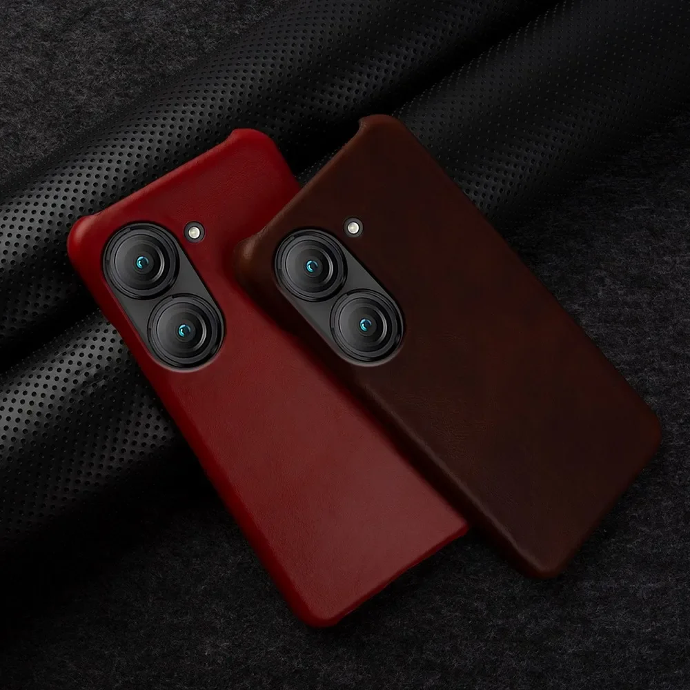 Leather Oil Wax Phone Case - Luxury Protective Back Cover & Shell